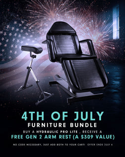 Black TATSoul Hydraulic Pro Lite (II) Tattoo Chair Bed hydraulic lift pump