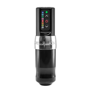 The 4mm stroke direct drive rotary FK Irons Spektra Flux tattoo machine in the color Chromium. 